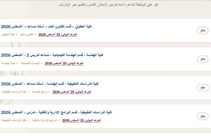 بالبلدي: جامعة
      البحرين
      تعلن
      عن
      وظائف
      أعضاء
      هيئة
      التدريس
      في
      6
      كليات..
      وظيفة
      جامعة