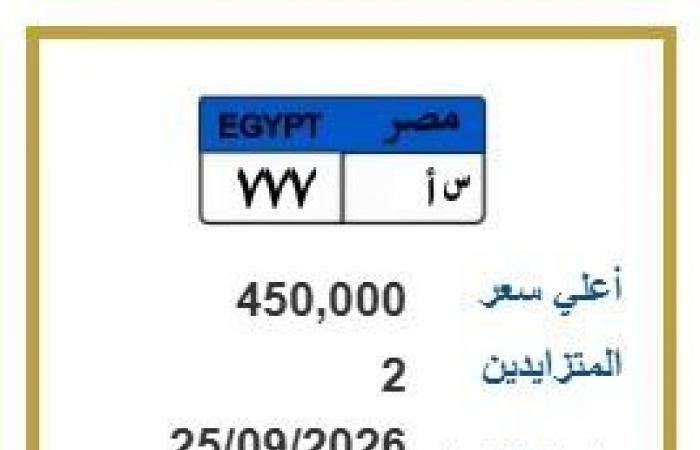 بالبلدي : اقتربت
      من
      نصف
      مليون
      جنيه..
      المرور
      تطرح
      لوحة
      سيارة
      مميزة
      |
      اعرف
      الخطوات