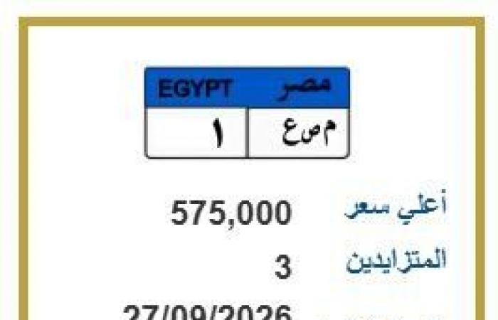 بالبلدي : تخطت
      نصف
      مليون
      جنيه..
      منافسة
      قوية
      على
      لوحة
      سيارة
      مميزة