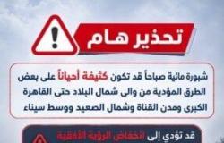 بالبلدي : الأرصاد
      تحذر
      من
      شبورة
      كثيفة
      تصل
      للضباب
      على
      الطرق..
      وتوجيهات
      عاجلة
      لقائدي
      السيارات