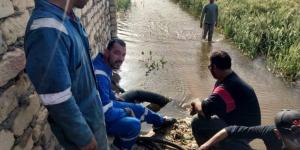 بالبلدي: مياه القناة: شفط المياه من منطقة عين غصين بعد كسر ماسورة جسر ترعة السويس