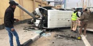 بالبلدي: إصابة 8 أشخاص إثر انقلاب ميكروباص بالطريق الأوسطى