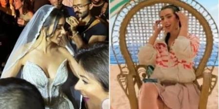 بالبلدي: فستان جرئ.. بطلة إعلان "دقوا الشماسي" تحتفل بزواجها بالبلدي | BeLBaLaDy