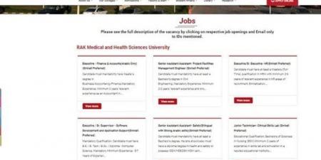 بالبلدي: وظيفة
      جامعة..
      جامعة
      رأس
      الخيمة
      تعلن
      عن
      وظائف
      أعضاء
      هيئة
      تدريس
      بعدد
      من
      التخصصات