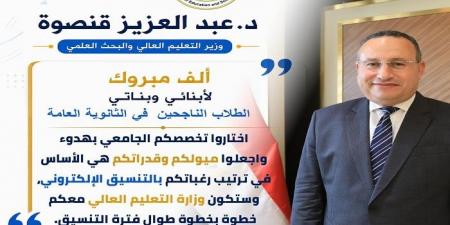بالبلدي: تنسيق
      الجامعات
      2026..
      رسالة
      حاسمة
      من
      وزير
      التعليم
      العالي
      لطلاب
      الثانوية
      قبل
      تسجيل
      الرغبات