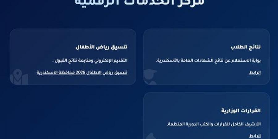 بالبلدي: رسميا..
      نتيجه
      الشهاده
      الاعداديه
      محافظه
      الاسكندريه
      2026..
      رابط
      النتيجة
      وخطوات
      الاستعلام