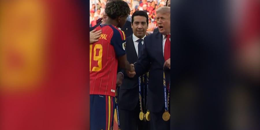 بالبلدي: شاهد لحظة تقليد ترامب ميدالية الفوز للامين يامال بعد تتويج إسبانيا بلقب كأس العالم 2026